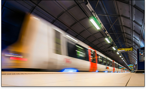 Image of a moving train